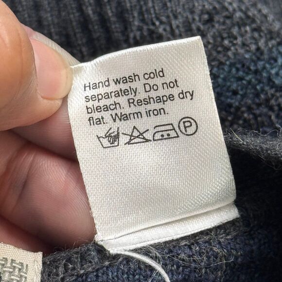 VINTAGE SEGRETO 100% MARINO WOOL PATTERN VEST SIZE LARGE MADE IN ITALY - Picture 10 of 10